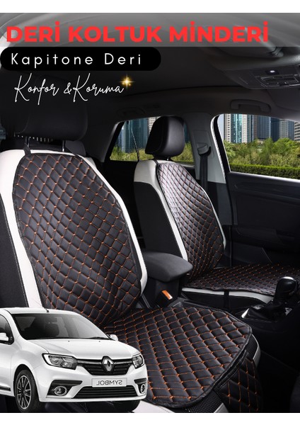 Renault Symbol Uyumlu 2'li Deri Koltuk Minderi | Terletmez | Universal | Oto Aksesuar | B5