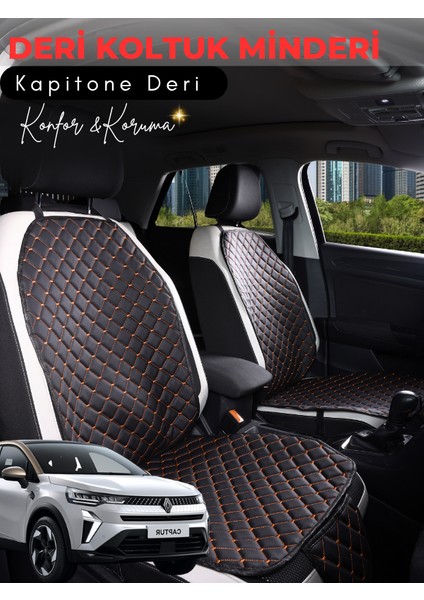 Renault Captur Uyumlu 2'li Deri Koltuk Minderi | Universal | Hızlı Montaj | Su Geçirmez | C5