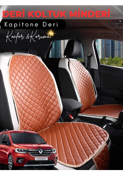Renault Kangoo 3 Uyumlu 2'li Deri Koltuk Minderi | Tam Koruma | Hızlı Montaj | Su geçirmez | a6