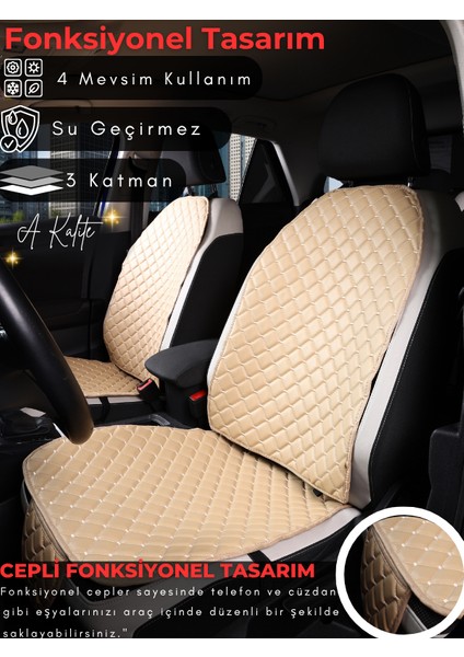 Seat Ateca Uyumlu 2'li Deri Koltuk Minderi | Terletmez | Universal | Tam Koruma | A7 modelleri