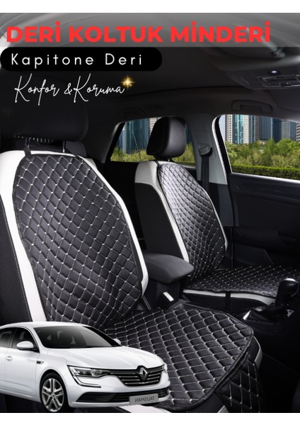 Renault Talisman Uyumlu 2'li Deri Koltuk Minderi | Terletmez | Kolay Montaj | Oto Aksesuar | A3