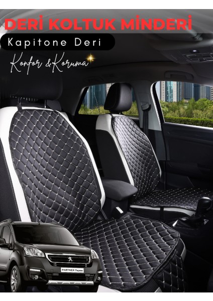 Peugeot Partner Tepee Uyumlu 2'li Deri Koltuk Minderi | Terletmez | Universal | Oto Aksesuar |a3