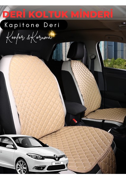 Renault Fluence Uyumlu 2'li Deri Koltuk Minderi | Terletmez | Universal | Oto Aksesuar | A7