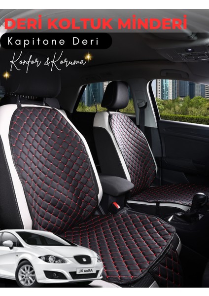 Seat Altea Uyumlu 2'li Deri Koltuk Minderi | Terletmez | Universal | Su Geçirmez | A1