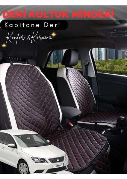 Seat Toledo Uyumlu 2'li Deri Koltuk Minderi | Terletmez | Universal | Tam Koruma | A1