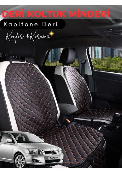 Toyota Avensis Uyumlu 2'li Deri Koltuk Minderi | Terletmez | Universal | Tam Koruma | A5