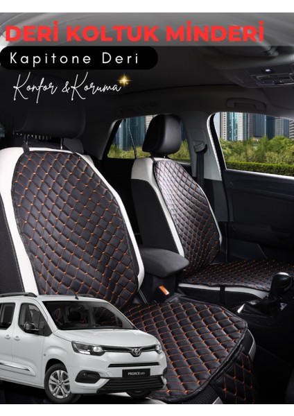 Toyota Proecity Uyumlu 2'li Deri Koltuk Minderi | Terletmez | Universal | Su Geçirmez | A5