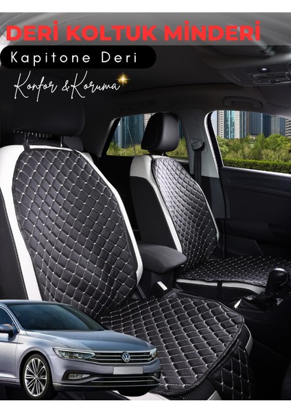 Volkswagen Passat B8,5 Uyumlu 2'li Deri Koltuk Minderi | Terletmez | Universal | Su Geçirmez |a3