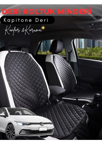 Volkswagen Golf 8,5 Uyumlu 2'li Deri Koltuk Minderi | Tam Koruma | Hızlı Montaj | Universal | A4