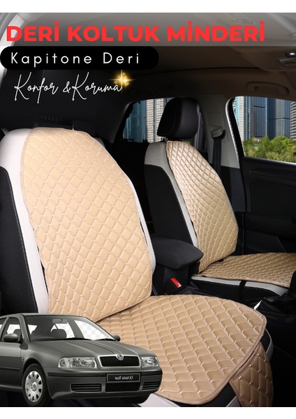 Skoda Octavia 2 Uyumlu 2'li Deri Koltuk Minderi | Terletmez | Universal | Oto Aksesuar | A7