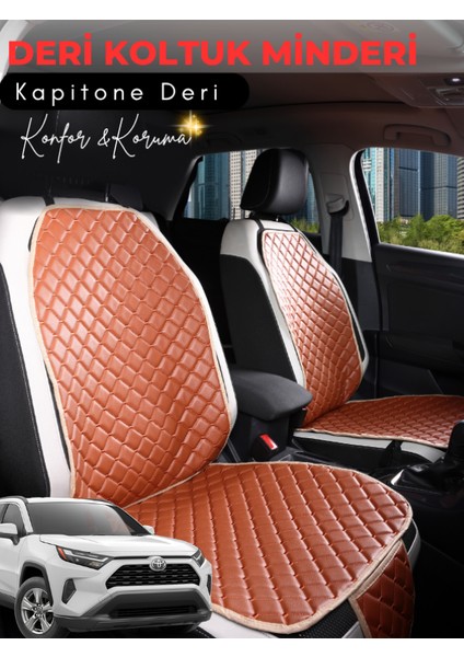Toyota Rav 4 Uyumlu 2'li Deri Koltuk Minderi | Terletmez | Universal | Oto Aksesuar | C6