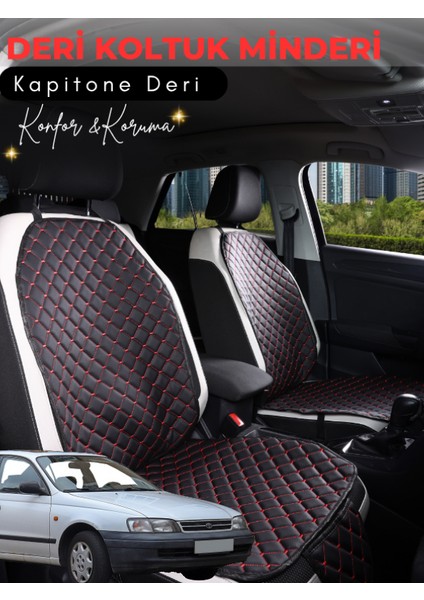 Toyota Carina Uyumlu 2'li Deri Koltuk Minderi | Terletmez | Universal | Tam Koruma | A1