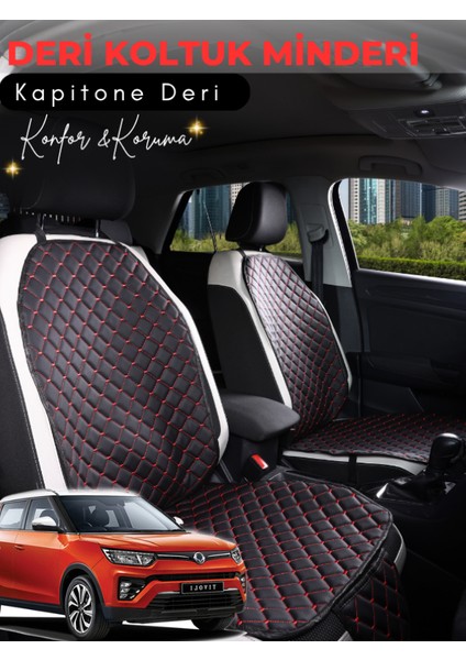Ssangyong Tivoli Uyumlu 2'li Deri Koltuk Minderi | Terletmez | Kolay Montaj | Oto Aksesuar | A1