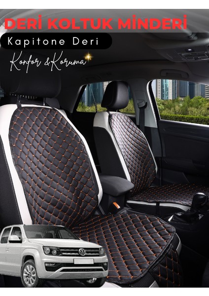 Volkswagen Amarok Uyumlu 2'li Deri Koltuk Minderi | Terletmez | Kolay Montaj | Oto Aksesuar | B5