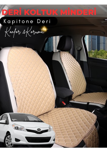 Toyota Yaris Uyumlu 2'li Deri Koltuk Minderi | Terletmez | Universal | Oto Aksesuar | A7