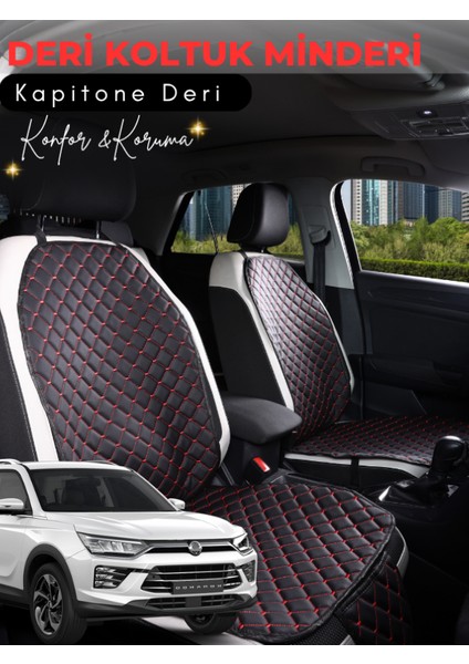 Ssangyong Korando Uyumlu 2'li Deri Koltuk Minderi | Terletmez | Universal | Oto Aksesuar | A1