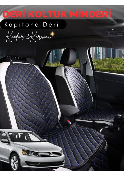 Volkswagen Passat B7 Uyumlu 2'li Deri Koltuk Minderi | Terletmez | Universal | Su Geçirmez | A2