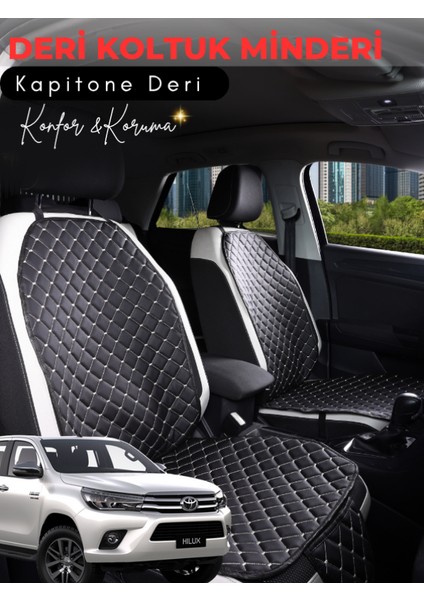 Toyota Hiux Uyumlu 2'li Deri Koltuk Minderi | Terletmez | Kolay Montaj | Oto Aksesuar | B3
