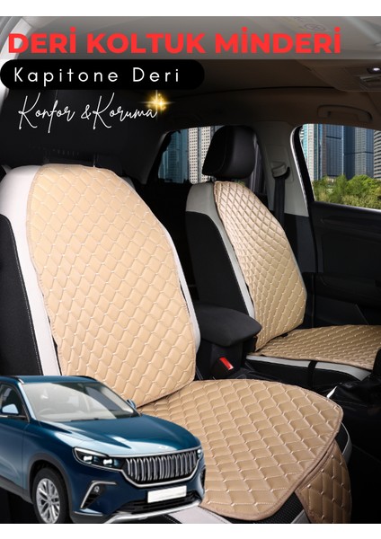 Togg T10X Uyumlu 2'li Deri Koltuk Minderi | Terletmez | Kolay Montaj | Oto Aksesuar | A7
