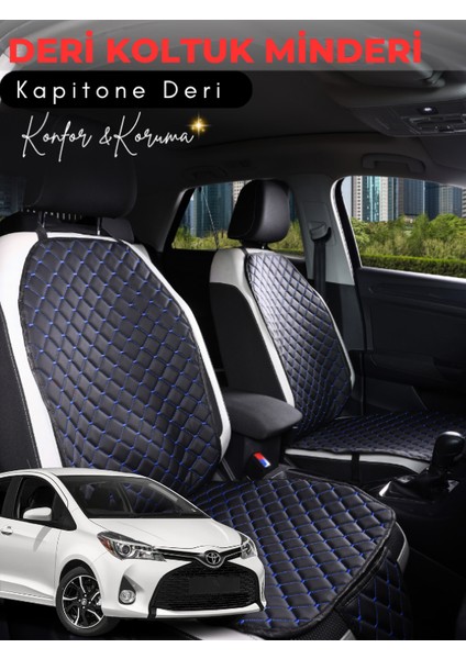 Toyota Yaris Uyumlu 2'li Deri Koltuk Minderi | Terletmez | Universal | Oto Aksesuar | B2