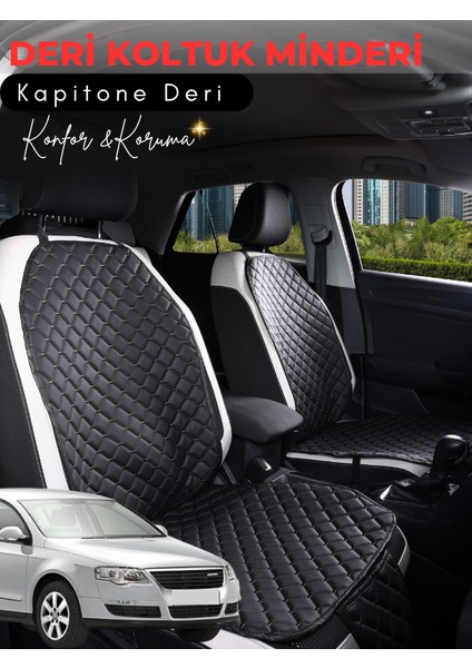 Volkswagen Passat B6 Uyumlu 2'li Deri Koltuk Minderi | Terletmez | Universal | Su Geçirmez | A4