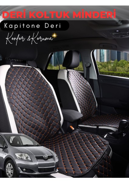 Toyota Auris Uyumlu 2'li Deri Koltuk Minderi | Terletmez | Universal | Tam Koruma | A5