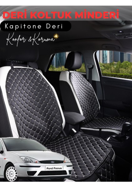 Ford Focus Uyumlu 2'li Deri Koltuk Minderi | Terletmez | Universal | Oto Koltuk Kılıfı | A3