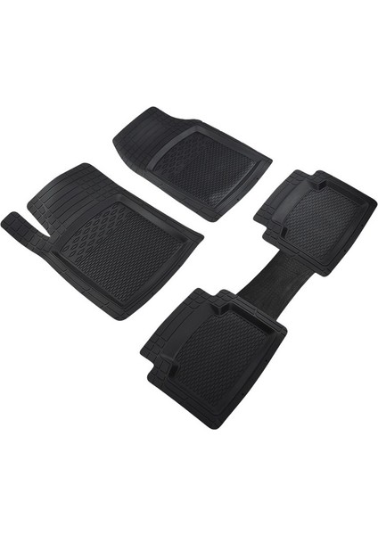 Toyota Hilux Uyumlu Oto Paspas Seti Modern Siyah 3D Havuzlu