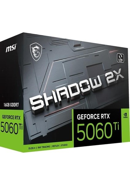 Msı RTX5060TI 16GB Shadow 2x Oc Plus 128BİT Gddr7 HDMI Dp Pcıe 5.0
