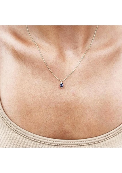 Altın Kolye - 0,50CT Mistik Topaz Spor Stil 14 Ayar Altın Kolye-Doğal Taş Mistik Topaz Altın Kolye