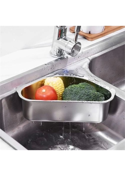 Inox Lavabo Köşe Süzgeci Organizer 304 Paslanmaz Çelik modelleri