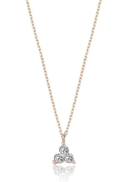 Altın Kolye - Üç Mini Taşlı Altın Kolye