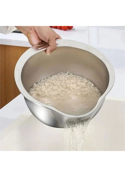 Inox Süzgeç Pirinç Makarna Salata Süzgeci 304 Paslanmaz Çelik 2 Adet indirimleri