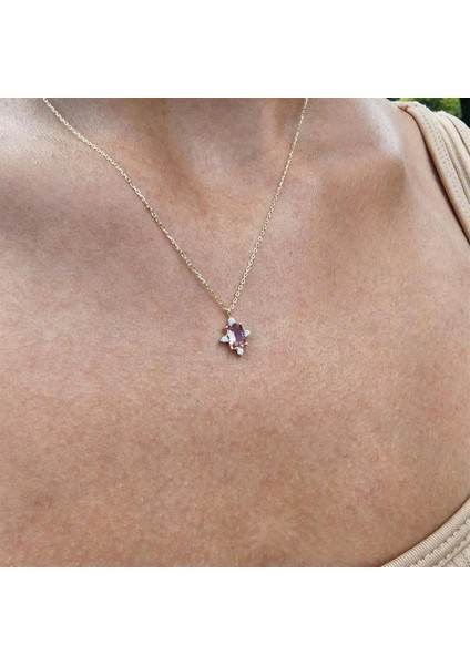 Altın Kolye - 1.25 CT Zultanit 0,25 CT Pırlanta Montorü(Signty)Taşlı Dikdörtgen Tasarım Modern Tarz 14 Ayar Altın Kolye fırsatları