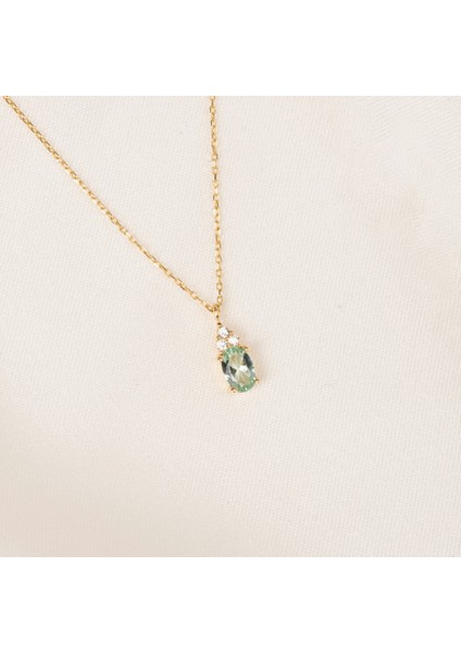 Altın Kolye - 1.50 Ct Nano Peridot Pırlanta Montürü Altın Kolye - Hediyelik Pırlanta Motürü Kolye indirimleri