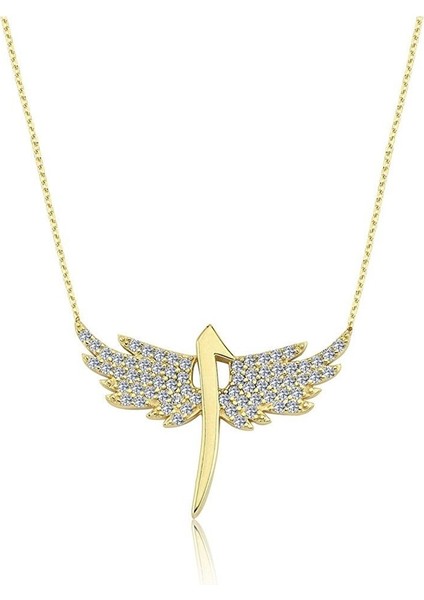 Altın Kolye - Taşlı Mikail Meleği 14 Ayar Altın Kolye