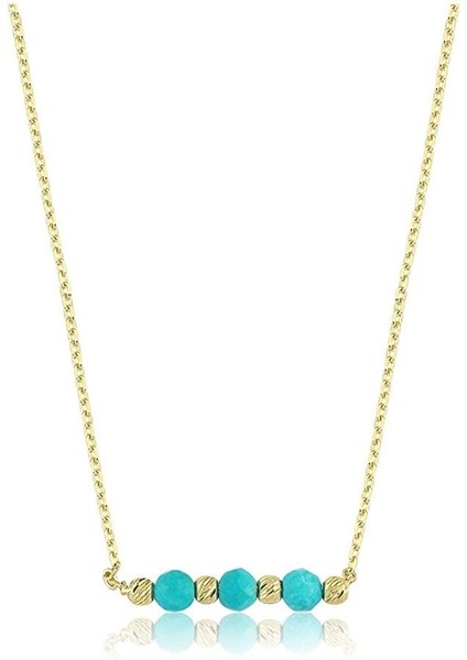 Altın Kolye - Üç Top Firuzeli 14 Ayar Altın Kolye