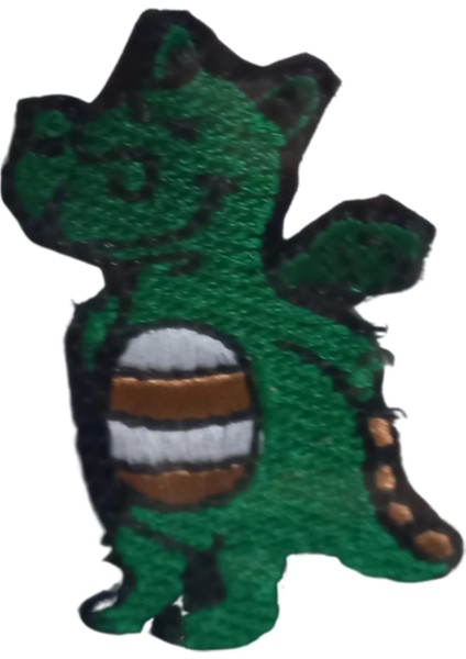 Aplike Ütü Ile Yapışan Dinazor Yeşil Arma 2,5x4 cm