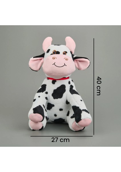 Soft Büyük Inek Figürlü Yastık - Beyaz / Siyah - 40X27 cm fırsatları