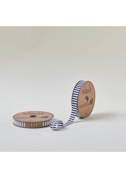 Biye Kalın Çizgili Katlı F10 Indigo 2 cm 25 Metre %65 Koton %35 Polyester