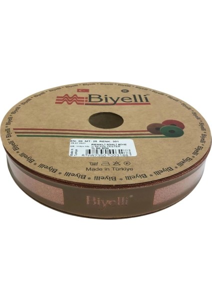 Biye Simli Katlı 301 2 cm 25 Metre %50 Simli % 50 Polyester