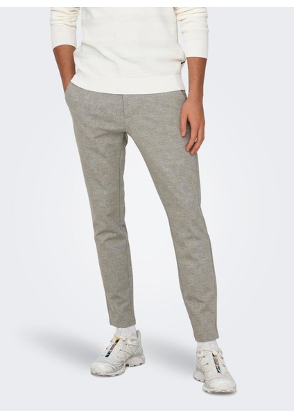 Normal Bel Dar Paça Dar Koyu Kahve Erkek Pantolon Onsmark Slım Check 020919 Pant Noos fiyatları