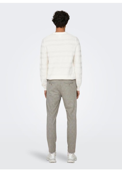Normal Bel Dar Paça Dar Koyu Kahve Erkek Pantolon Onsmark Slım Check 020919 Pant Noos fırsatları