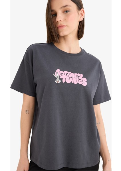 Coool Looney Tunes Oversize Geniş Kalıp Sırt Baskılı Kısa Kollu Tişört E9847AX25AU fırsatları