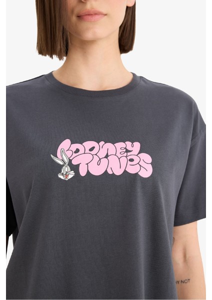 Coool Looney Tunes Oversize Geniş Kalıp Sırt Baskılı Kısa Kollu Tişört E9847AX25AU