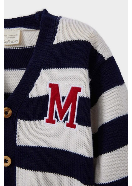 Erkek Bebek Düğmeli Çizgili Triko Hırka C8857A525AU fiyatları