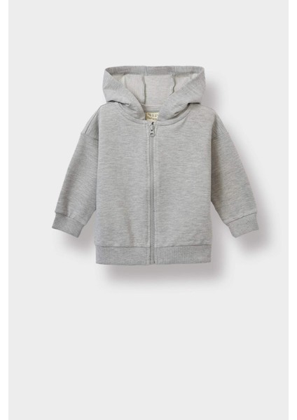 Erkek Bebek Kapüşonlu Fermuarlı Sweatshirt E8697A525AU