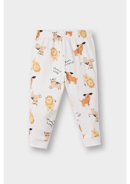 Erkek Bebek Pijama Takımı Hayvan Desenli Uzun Kollu Penye Üst Uzun Alt E9473A525AU fiyatları