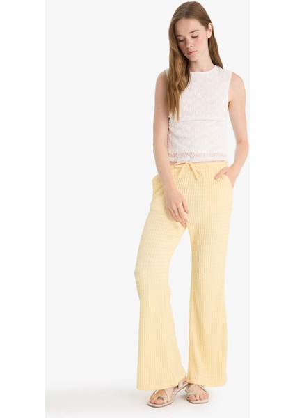 Wide Leg Cepli Normal Bel Standart Boy Bürümcük Pantolon F7659AX25AU