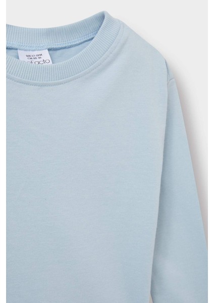 Erkek Bebek Bisiklet Yaka Basic Düz Uzun Kollu Tişört E8354A525AU fiyatları